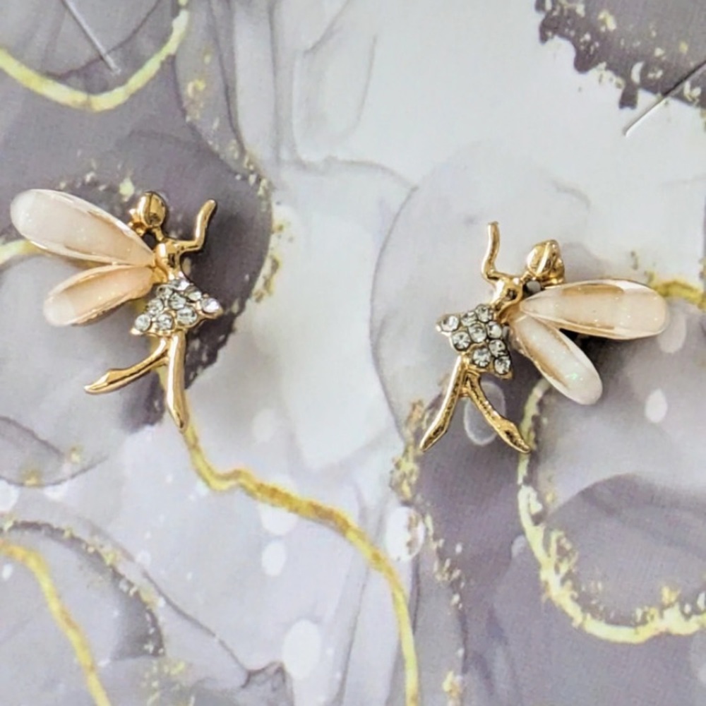 Goldtone Fairy Earrings - Picture 2 of 2